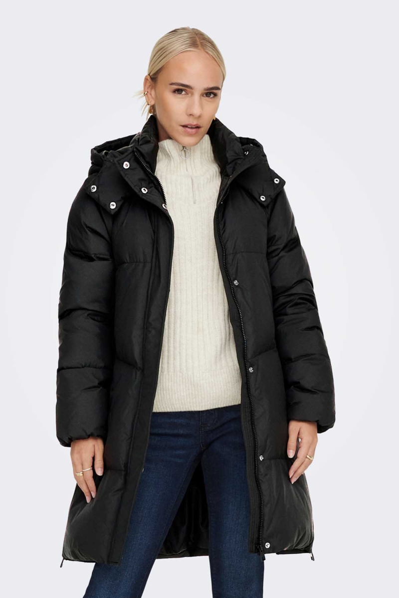 Only Kadın Kuş Tüyü Dolgulu Uzun Kaban 65515270623 Siyah Siyah