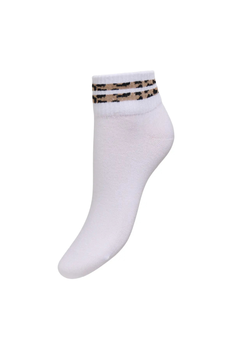 Only Kadın Onlallegra Pamuklu Bilek Boy Çorap 15371128 Beyaz-Leopar BEYAZ-LEOPAR