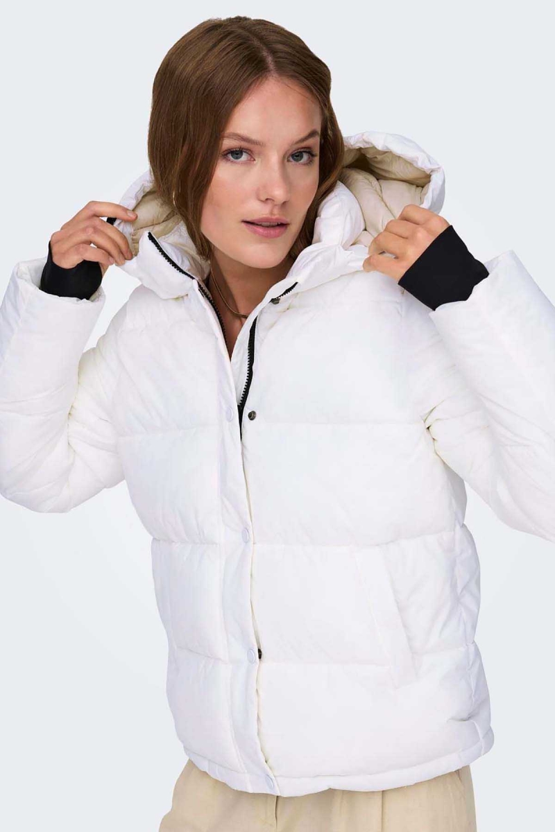 Only Kadın Onlann Kapüşonlu Mont 15287909 Beyaz Beyaz