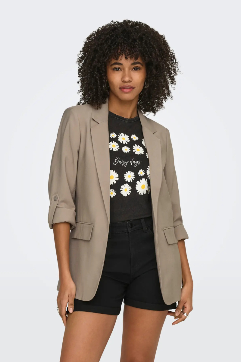 Only Kadın Onlarıs Rahat Kalıp Kolu Katlanabilir Blazer Ceket 15310839 Vizon Vizon