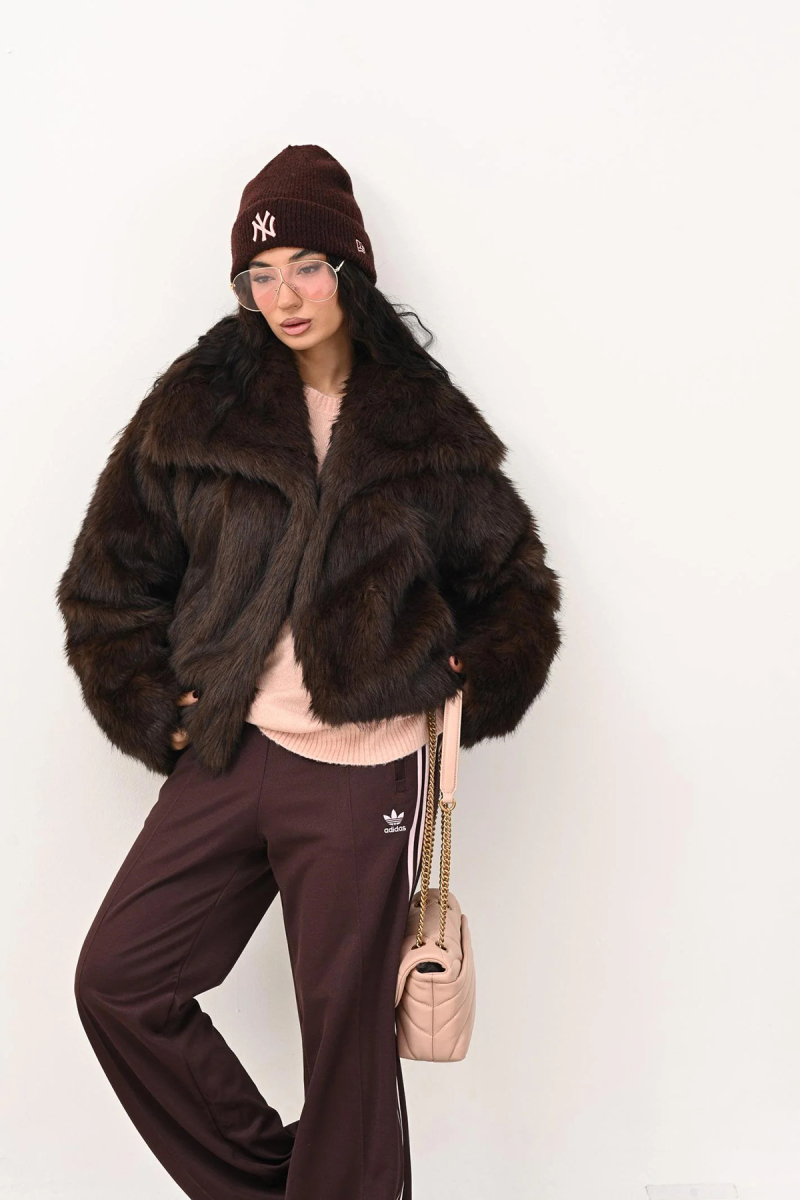 Only Kadın Onldawn Suni Kürk Mont 15348977 Kahverengi Kahverengi