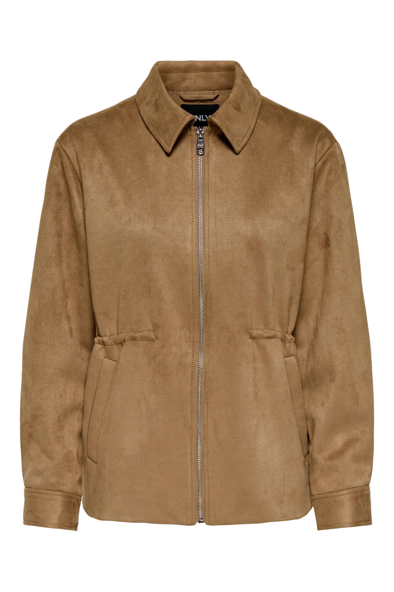 Only Kadın Onldıane Fermuarlı Çift Cepli Süet Ceket 15374174 Camel Camel