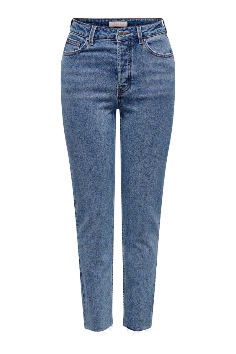 Only Kadın Onlemıly Yüksek Bel Normal Kalıp Jean Pantolon 15301324 Açık Mavi Açık Mavi