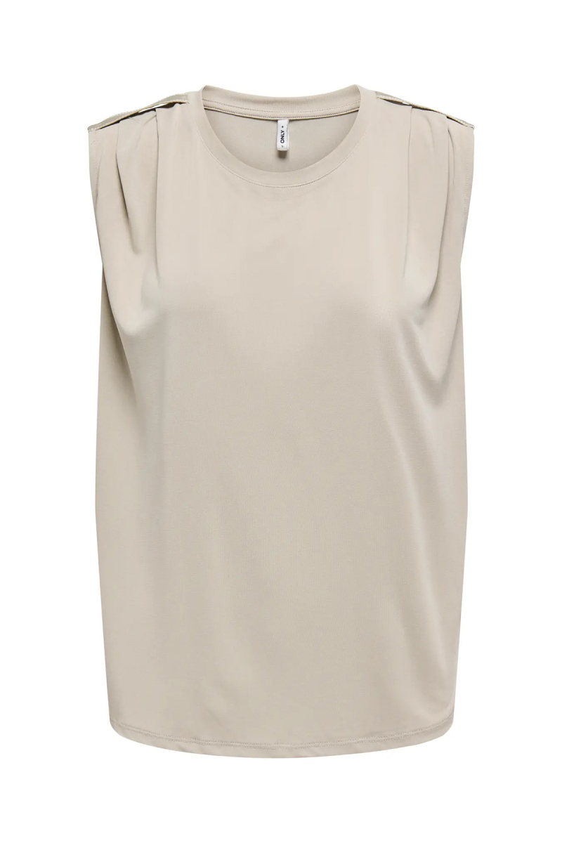 Only Kadın Onlfree Regular Fit Kolsuz Bluz 15290313 Bej Bej