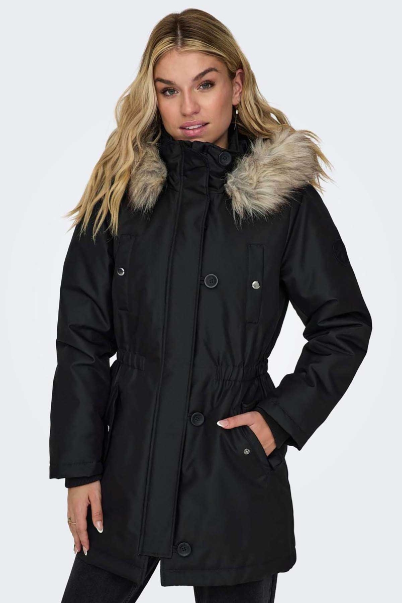 Only Kadın Onlırıs Kapüşonlu Parka 15304625 Siyah Siyah