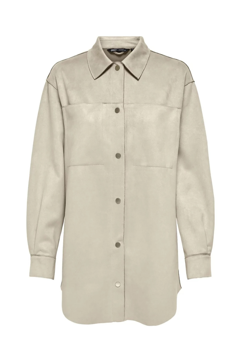 Only Kadın Onljolıne Düğmeli Uzun Süet Ceket 15322147 Taş Taş