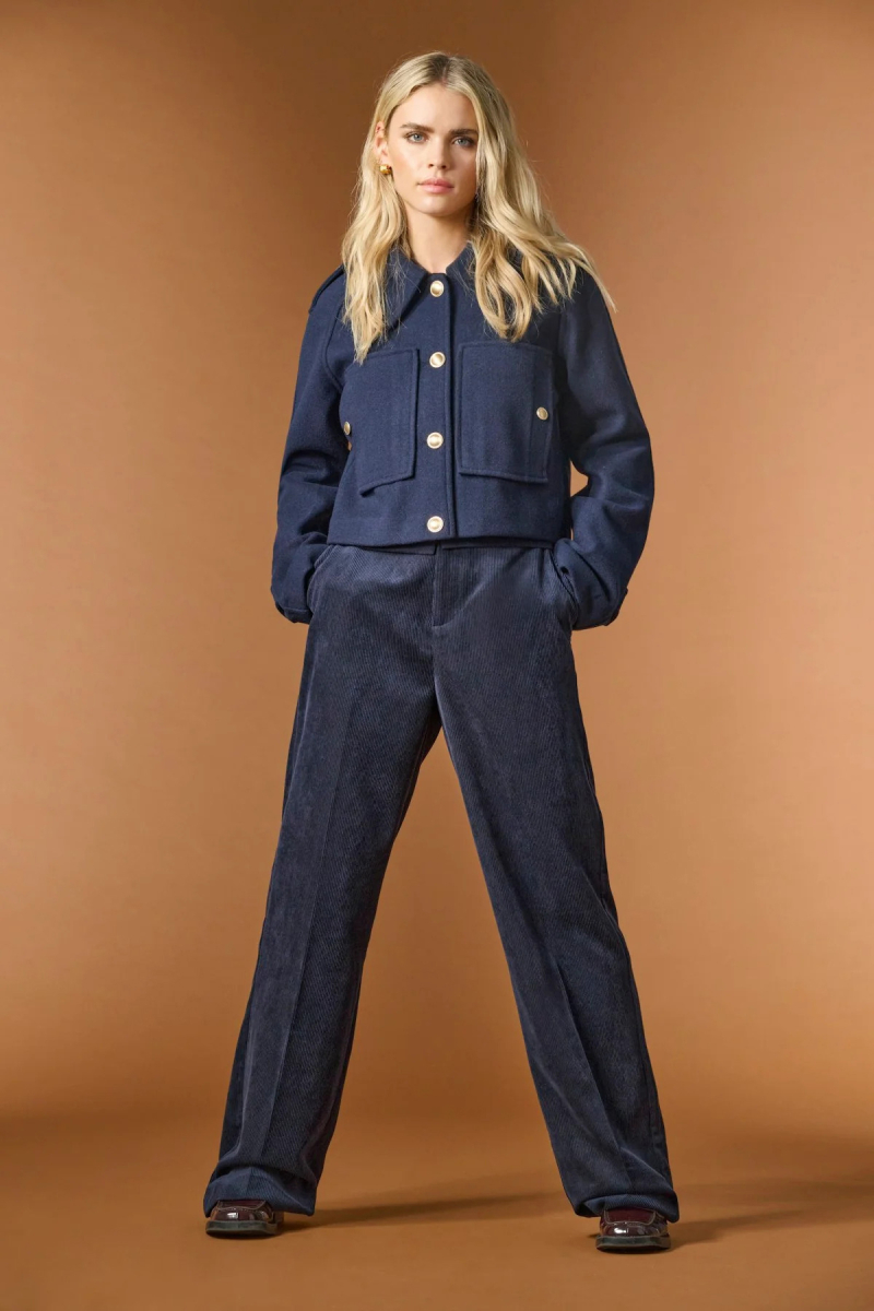 Only Kadın Onlkatey Geniş Paça Kadife Pantolon 15351303 Lacivert Lacivert