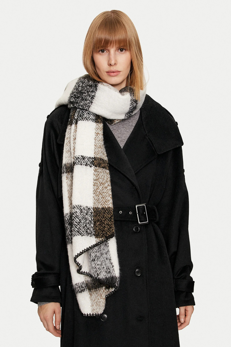 Only Kadın Onllıma Desenli Yumuşak Dokulu Atkı 15297979 Siyah Siyah