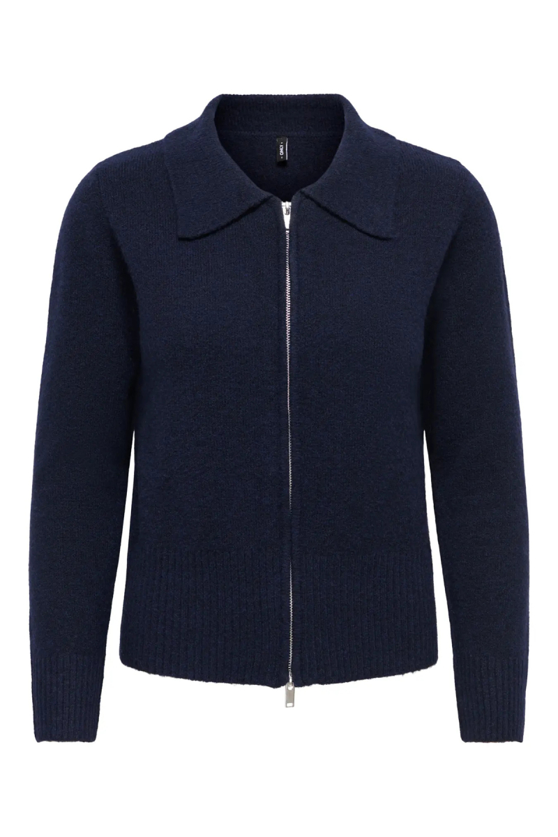 Only Kadın Onlmacey Polo Yaka Fermuarlı Yün Hırka 15382508 Lacivert Lacivert