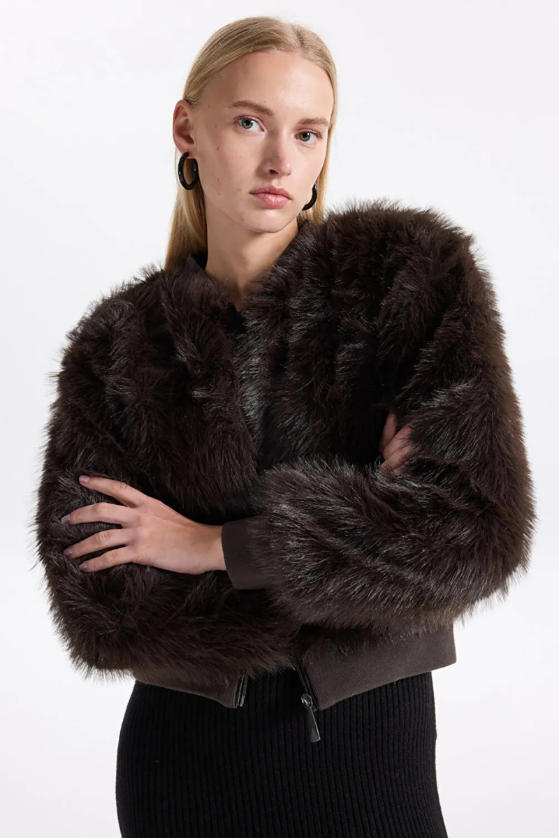 Only Kadın Onlmanny Suni Kürklü Mont 15322405 Antrasit Antrasit