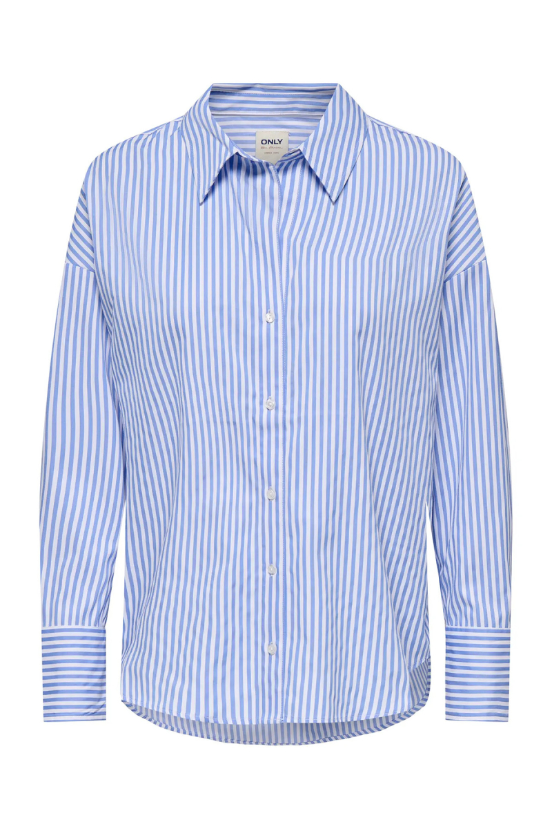 Only Kadın Onloregon Uzun Kollu Regular Fit Gömlek 15314330 Mavi Mavi