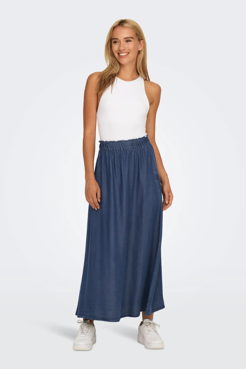 Only Kadın Onlpema Beli Lastikli Maxi Etek 15250371 Koyu Mavi Koyu Mavi