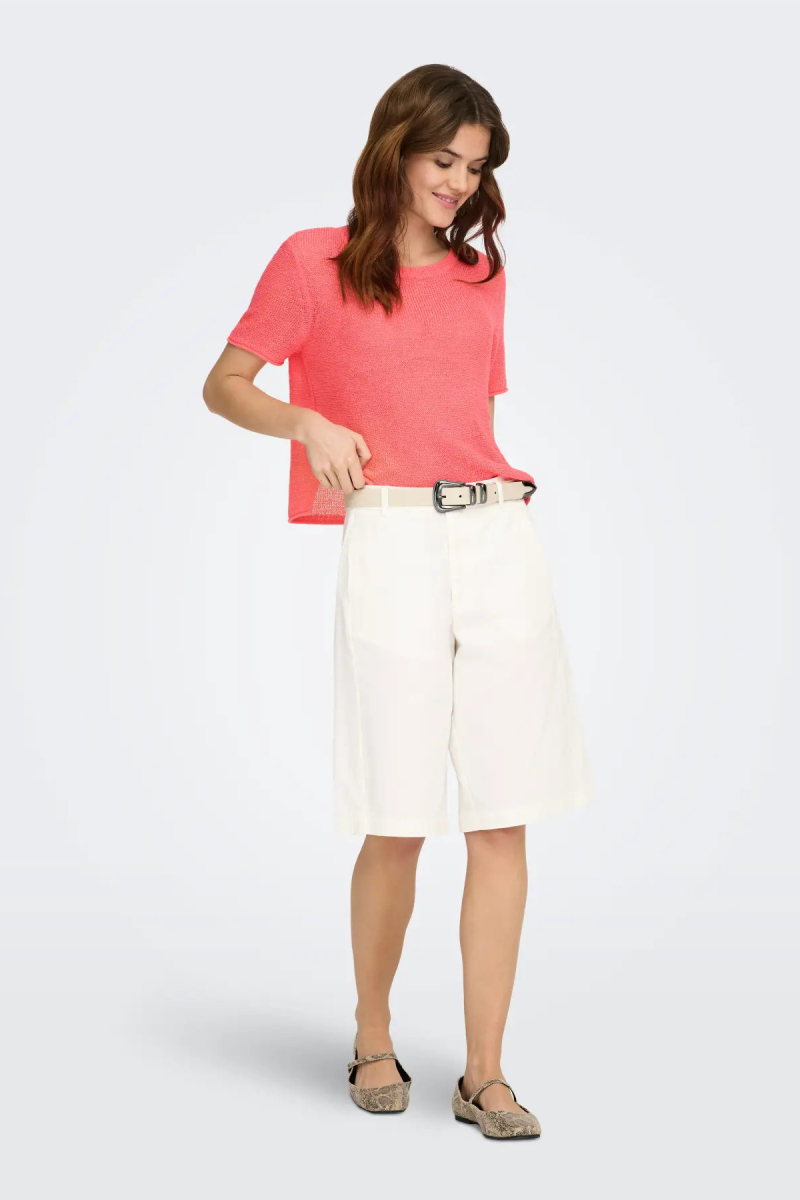 Only Kadın Onlsunny Kısa Kollu Triko Bluz 15254282 Sugar Coral SUGAR CORAL