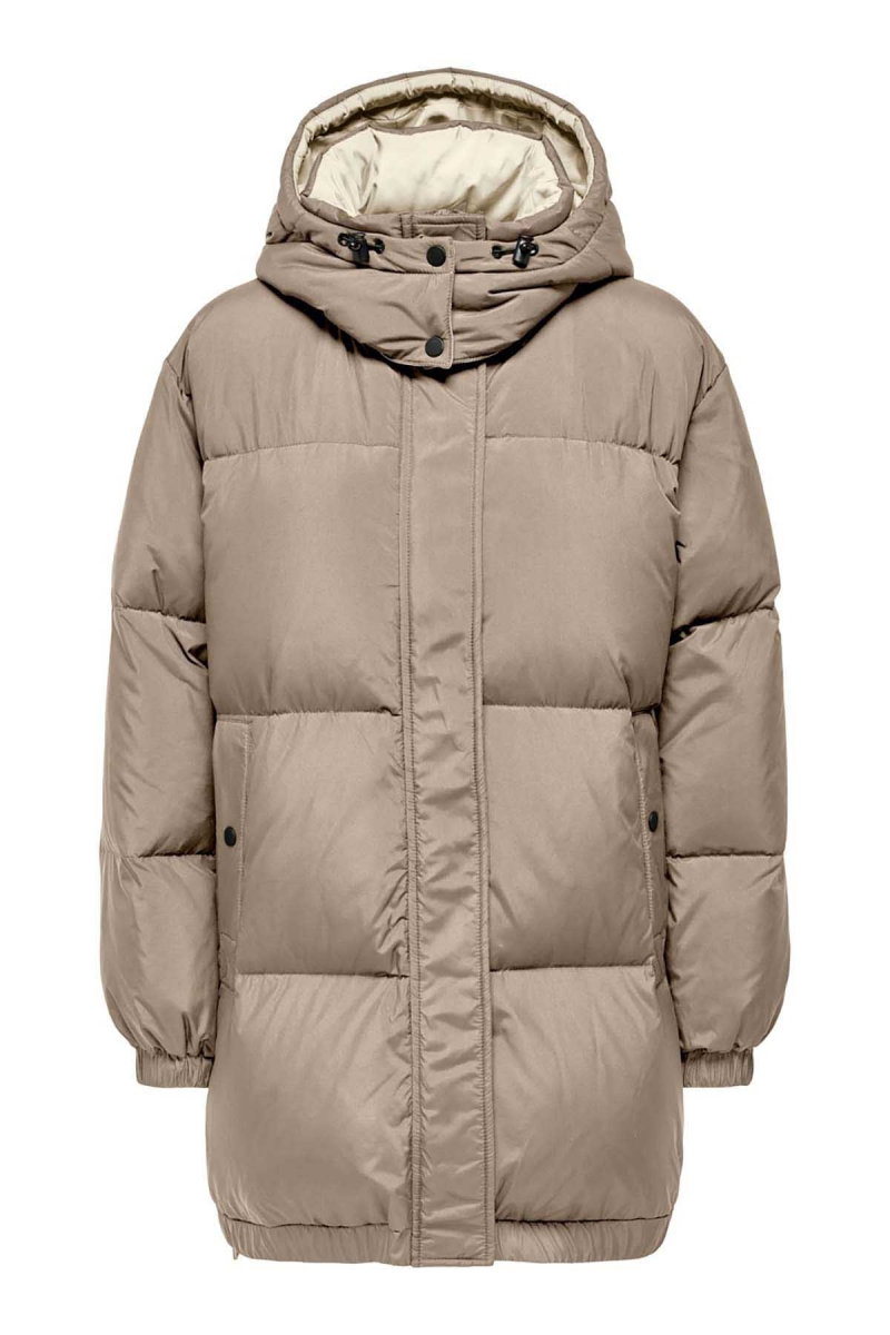 Only Kadın Onlvılma Kapüşonlu Şişme Mont 15294690 Vizon Vizon