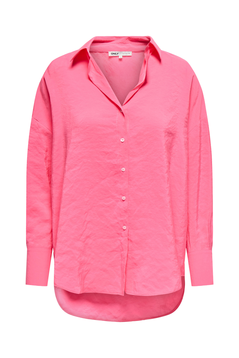 Only Kadın Onlzazıma Ön Kısa Arka Uzun Rahat Kesim Gömlek 15272523 Pembe Pembe