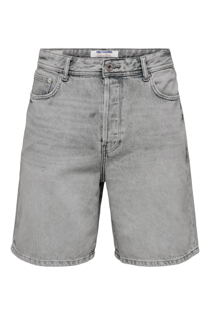 Only & Sons Erkek Onsfade Rahat Kalıp Jean Şort 22033157 Gri Gri