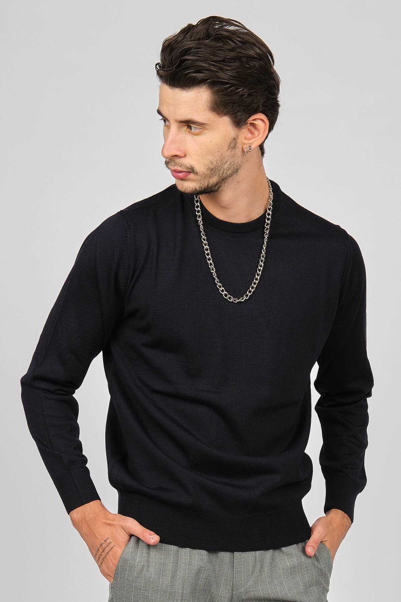 Pave Erkek Bisiklet Yaka Yün Kazak 4536063 Lacivert Lacivert