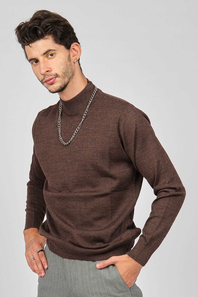 Pave Erkek Yarım Balıkçı Yaka Yün Kazak 4530014 Kahverengi Kahverengi