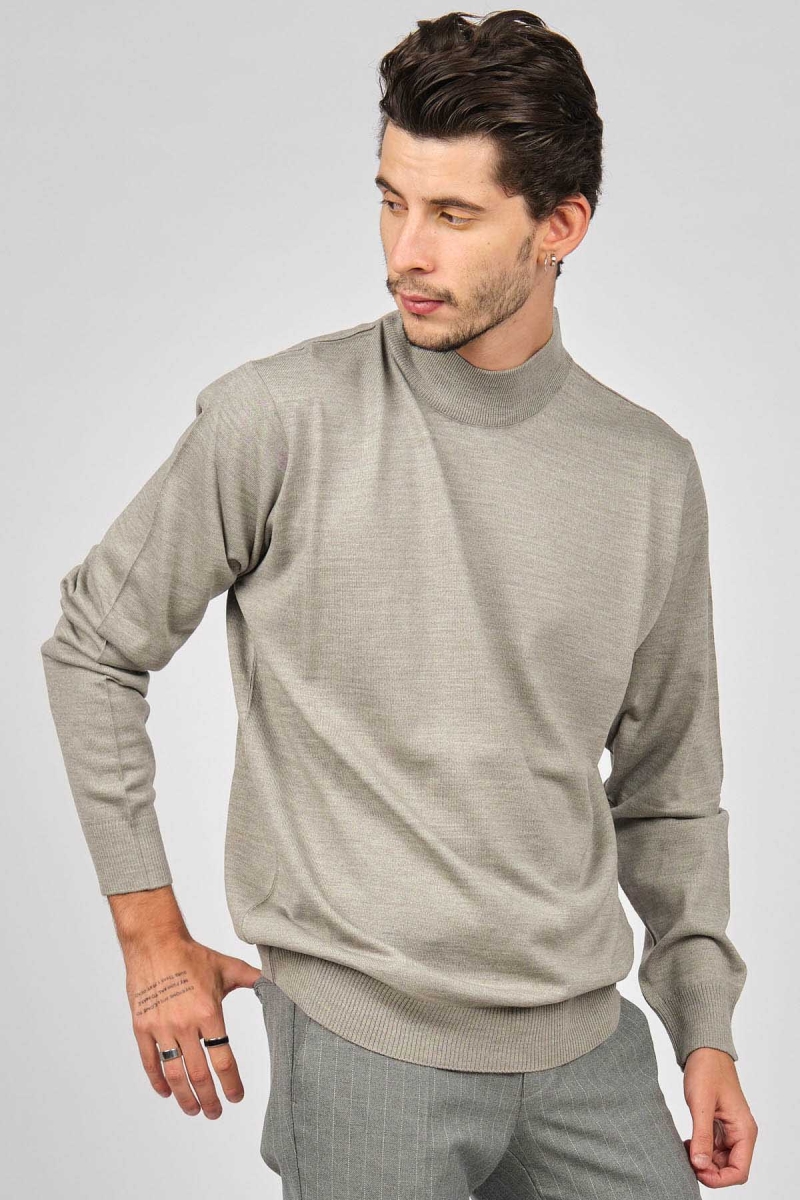 Pave Erkek Yarım Balıkçı Yaka Yün Kazak 4530014 Taş Taş