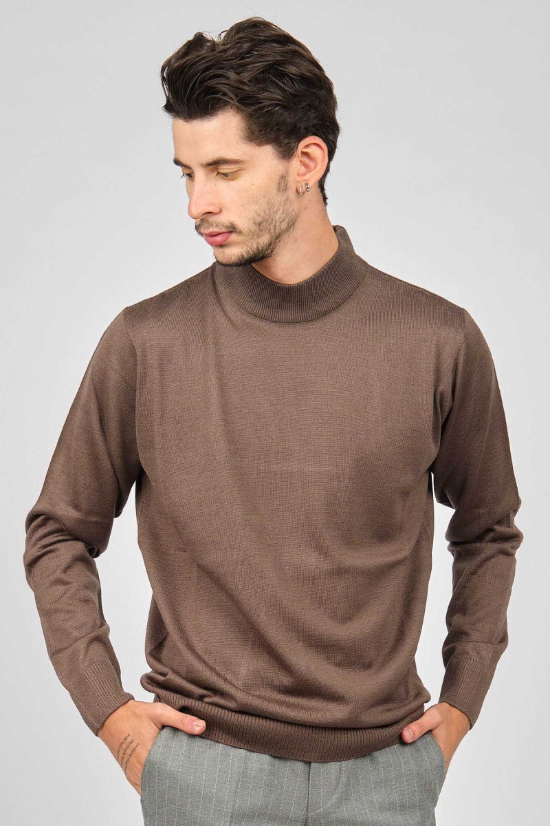 Pave Erkek Yarım Balıkçı Yaka Yün Kazak 4530014 Vizon Vizon