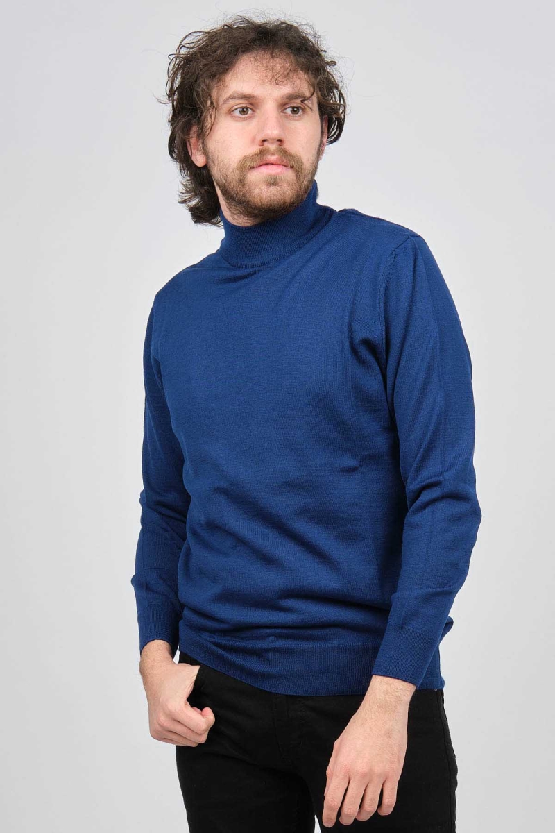 Pave Erkek Yarım Balıkçı Yaka Yün Kazak 4536000 Açık Lacivert Açık Lacivert