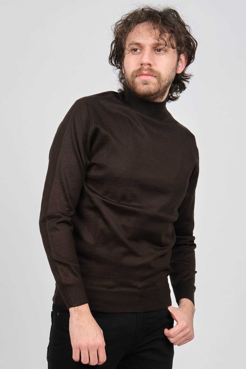 Pave Erkek Yarım Balıkçı Yaka Yün Kazak 4536000 Kahverengi Kahverengi