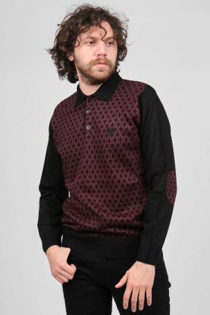 Pelikan Erkek Dirsek Detaylı Polo Yaka Kazak 1577427 Bordo Bordo