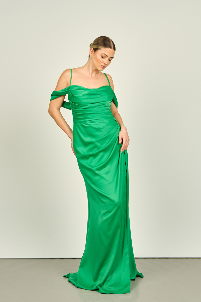Saygın Kadın İp Askılı Uzun Abiye Elbise 0992449 Benetton BENETTON
