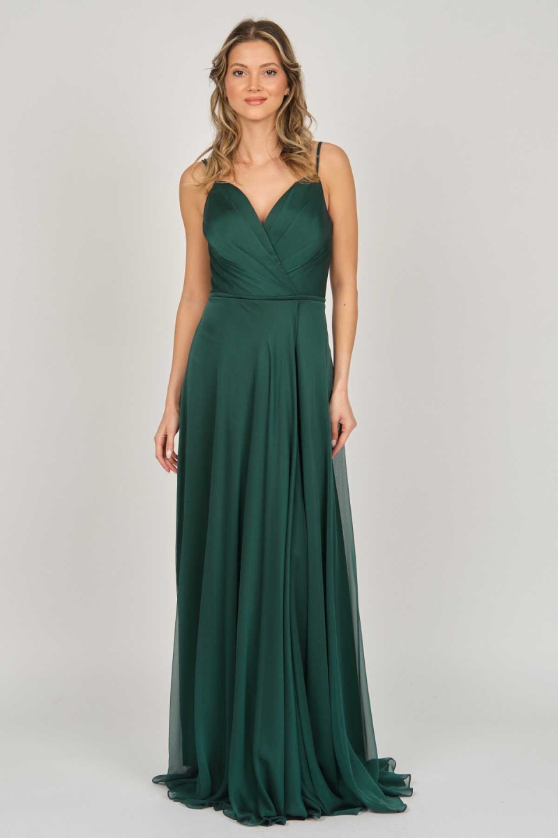 Şeref Vural Kadın Askılı Şifon Abiye Elbise 5437817 Nefti Nefti