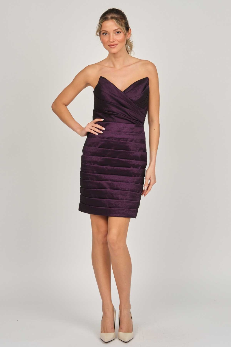 Şeref Vural Kadın Kısa Abiye Elbise 5438015 Mürdüm MÜRDÜM