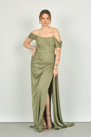 Şeref Vural Kadın Straplez Uzun Abiye Elbise 5438001 Yağ Yeşili YAĞ YEŞİLİ