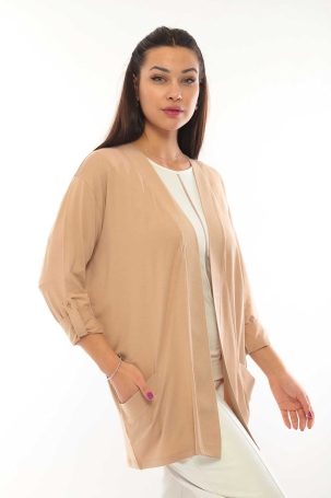 Sistas Kadın Cep Detaylı Hırka 3419 Camel Camel