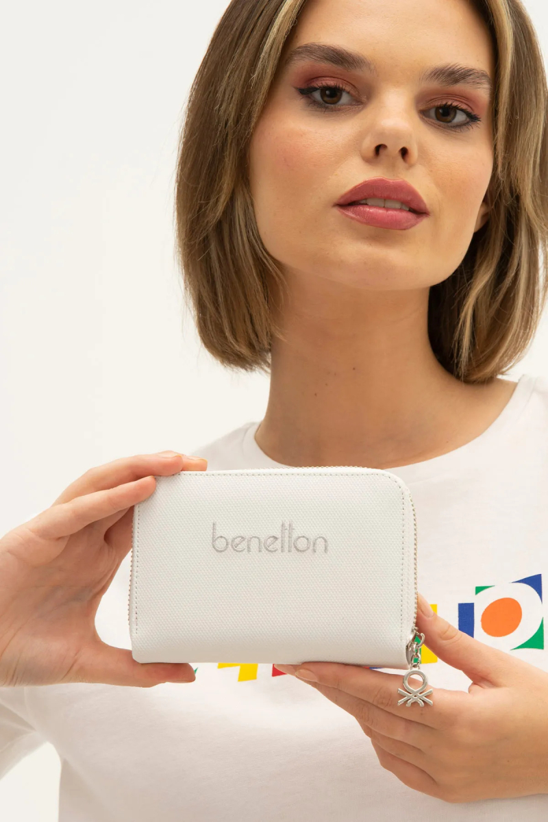 United Colors of Benetton Kadın Cüzdan BNT_1303 Beyaz-A.Gri BEYAZ-A.GRİ