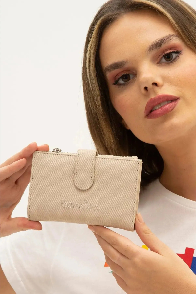 United Colors of Benetton Kadın Cüzdan BNT1300 Bej Bej