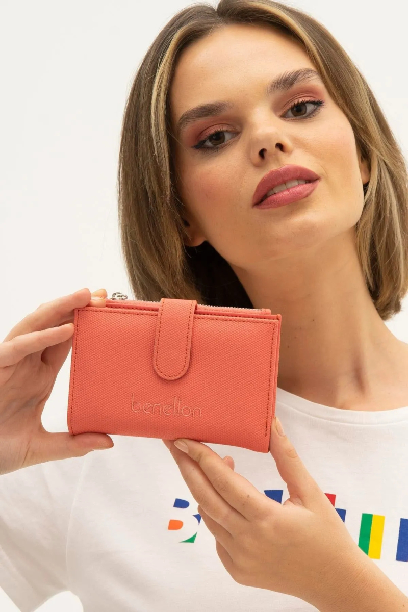 United Colors of Benetton Kadın Cüzdan BNT1300 Mercan Mercan