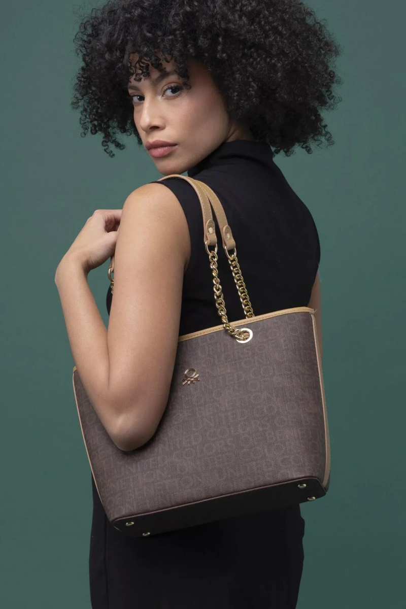 United Colors of Benetton Kadın Omuz & Kol Çantası BNT1279 Kahverengi Kahverengi