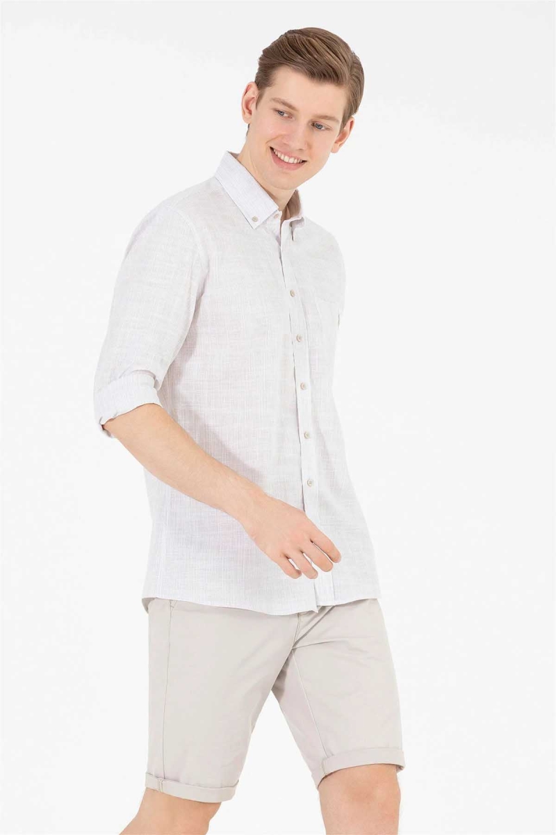 U.S. Polo Assn. Erkek Regular Fit %100 Pamuk Gömlek 1575234 Taş Taş