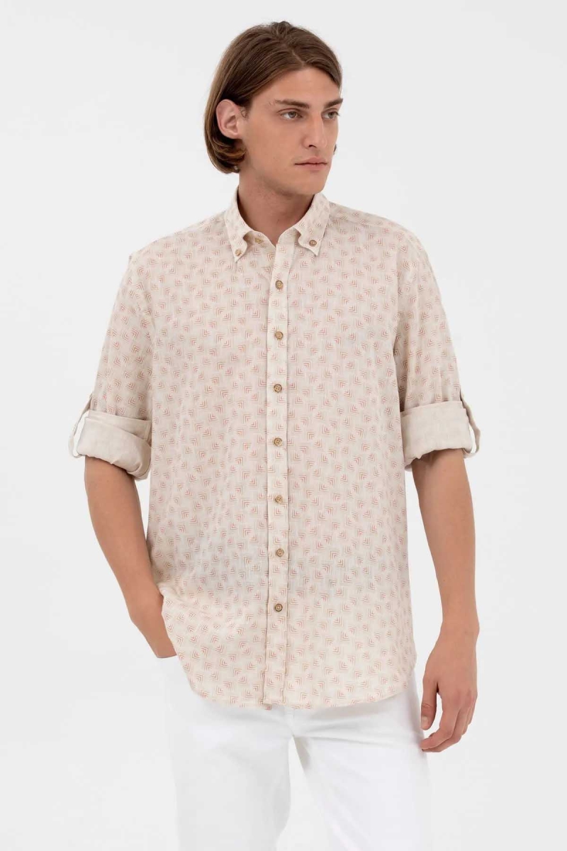 U.S. Polo Assn. Erkek Uzun Kollu Gömlek 1577132 Camel Camel